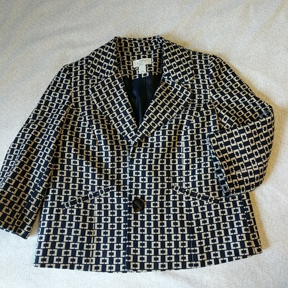 LOFT blue patterned blazer